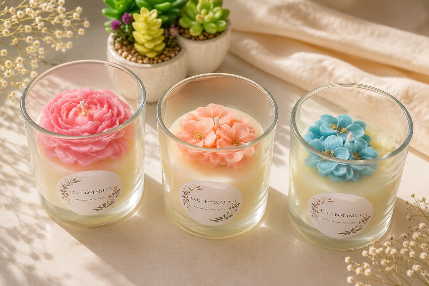 Candele floreali artigianali